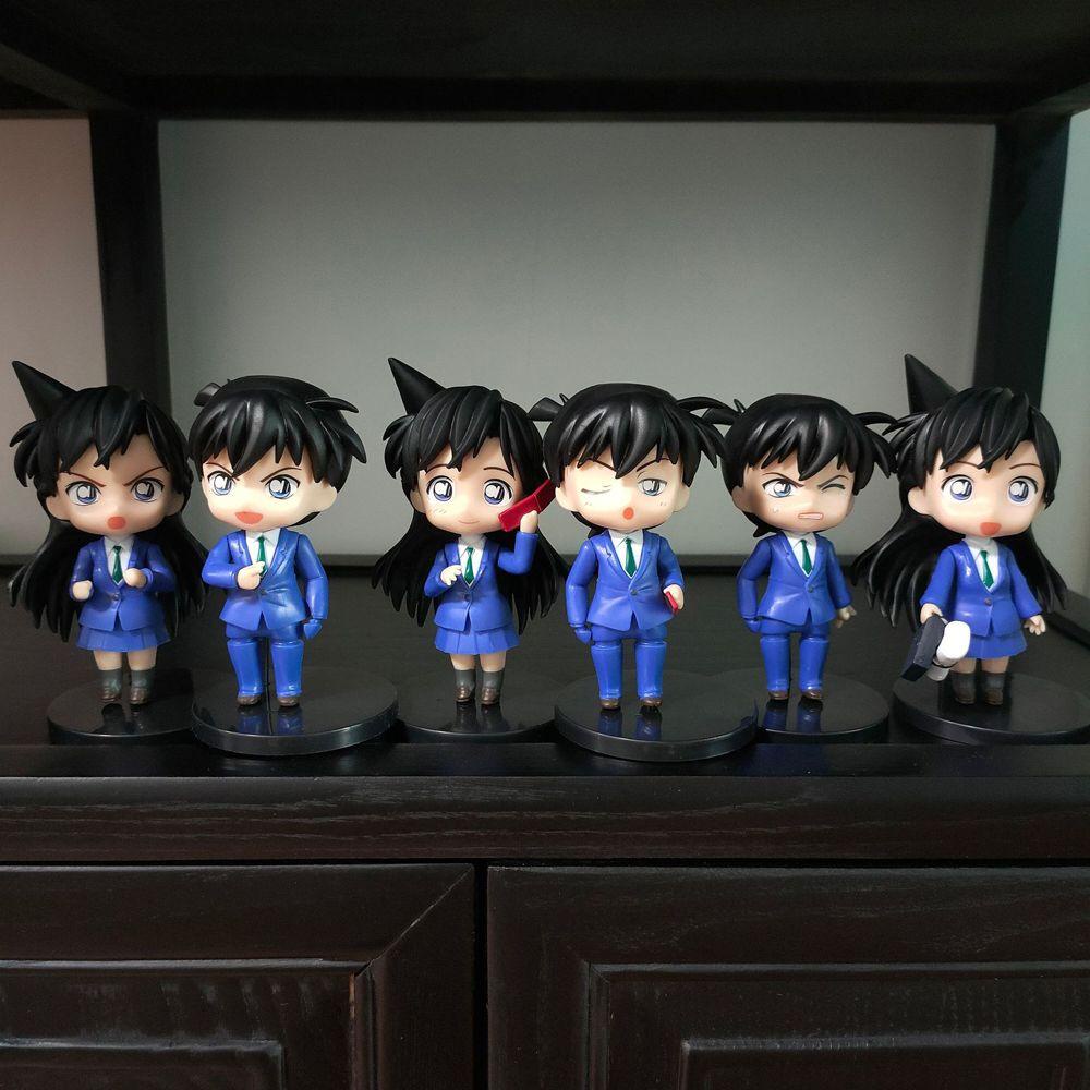 [Elegan] Conan Edogawa 6 Pcs/set Gacha Toys Figure Toys Mouri Ran Koleksi Hadiah Berdiri Molding