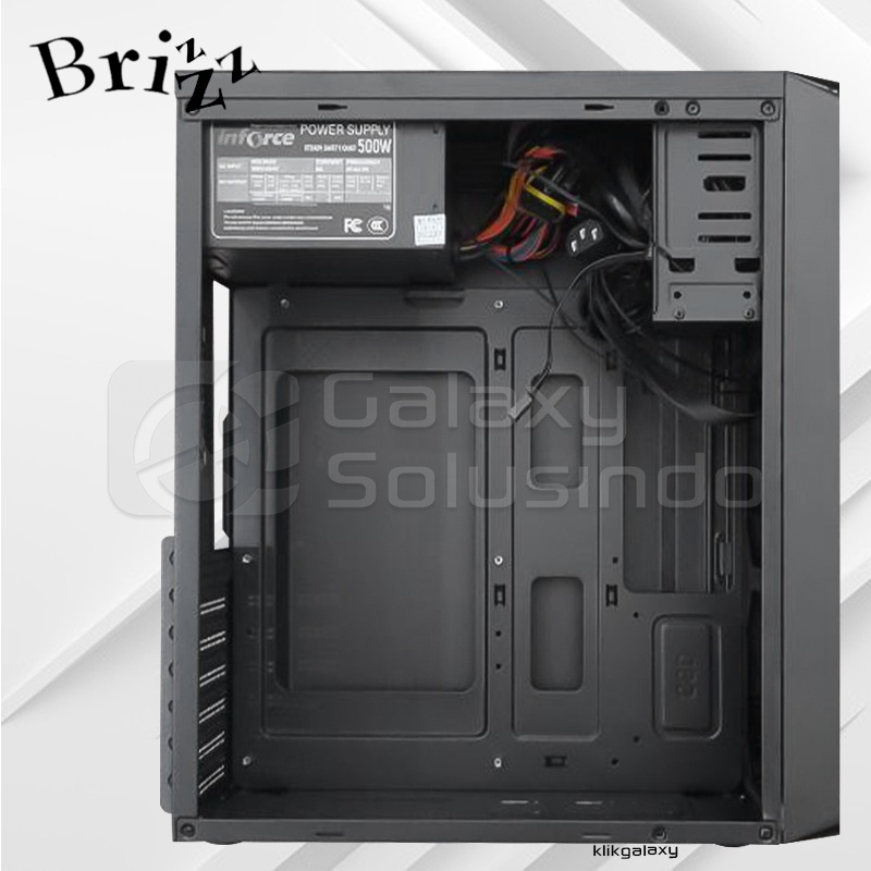 BRIZZZ D096 ATX Mid Tower Case Include PSU 500Watt - Casing