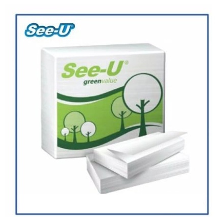 SEE-U FACIAL TISSUE GREEN VALUE 650 SHEET /2PLY