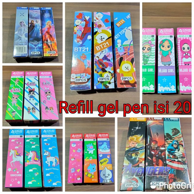 

Reffil bolpoin gel bolpen karakter random