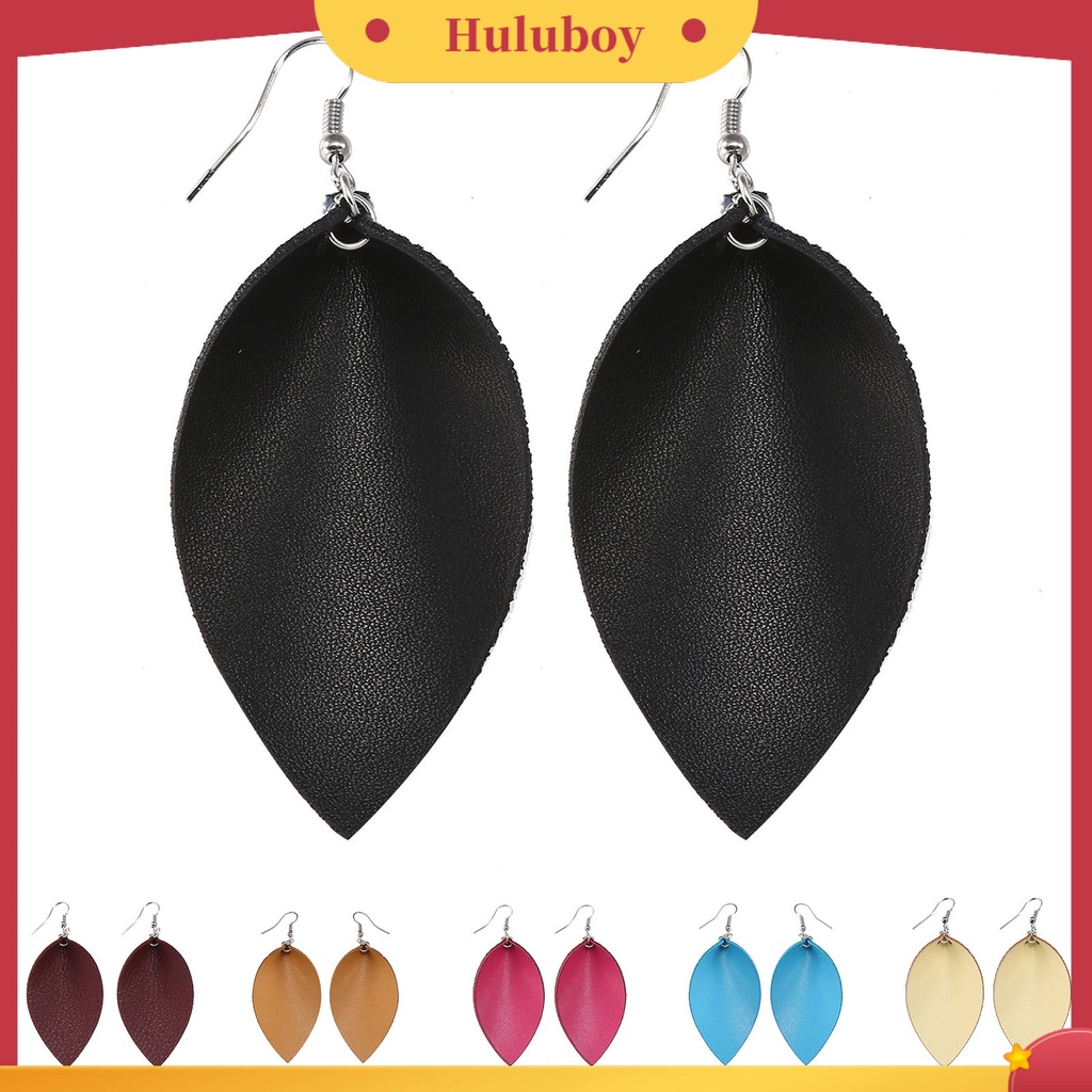 Hu Hu Hu Hu Hu Alat Bantu Pasang Kacamata♡ 1 Pasang Anting Kait Gantung Bentuk Daun Bahan Kulit Imitasi Gaya Etnik Untuk Pernikahan