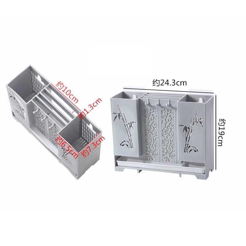 Rak Penyimpanan Sendok Garpu Petak motif Bambu
