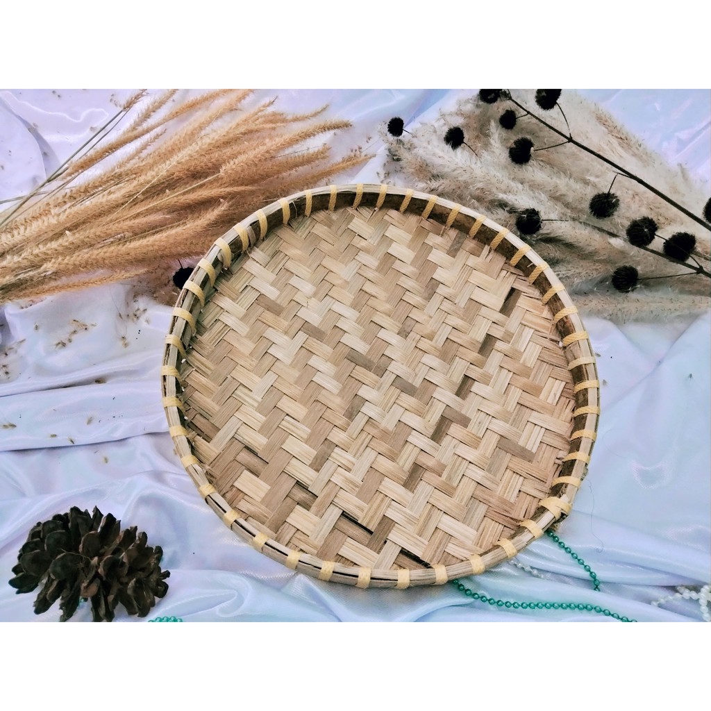 tampah tumpeng nyiru bulat tatakan masakan wadah sajian PIRING LALAPAN ETNIK BAMBU 50 cm / TAMPAH KE