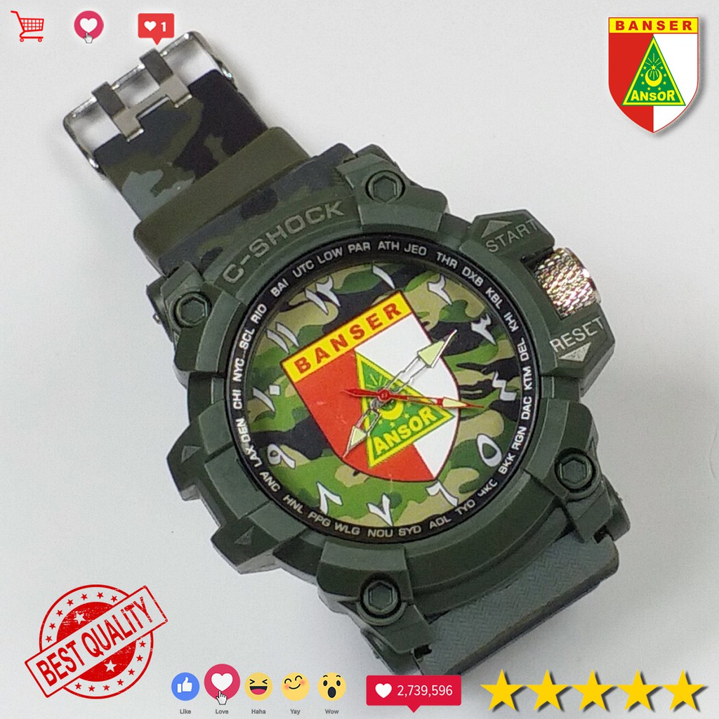 (KEREN &amp; MANTUL) JAM TANGAN BANSER LORENG HIJAU