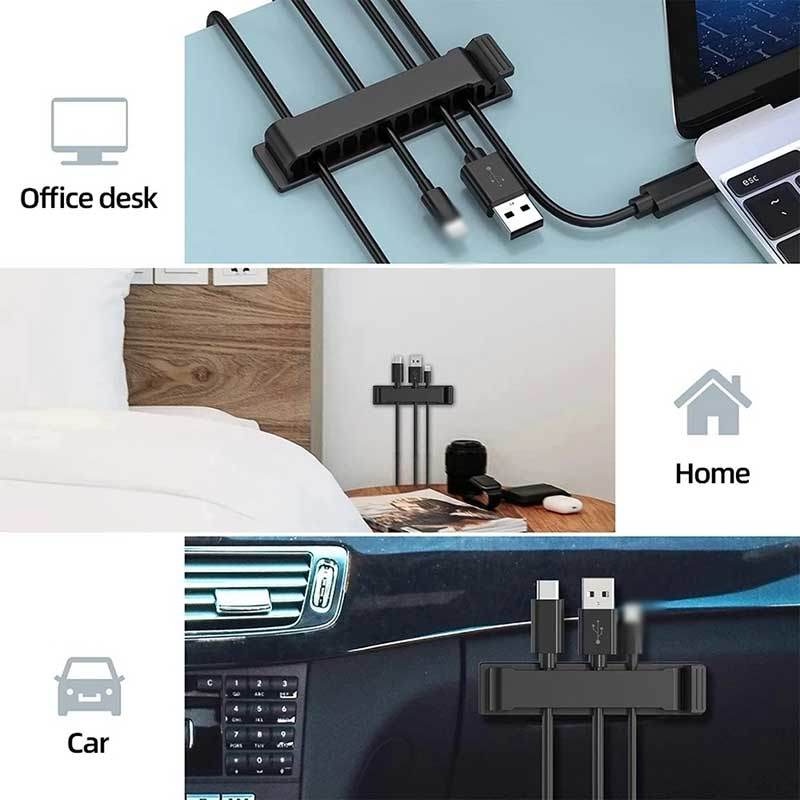 Klip Organizer Kabel Headphone 10 Lubang Adjustable Untuk Interior Mobil