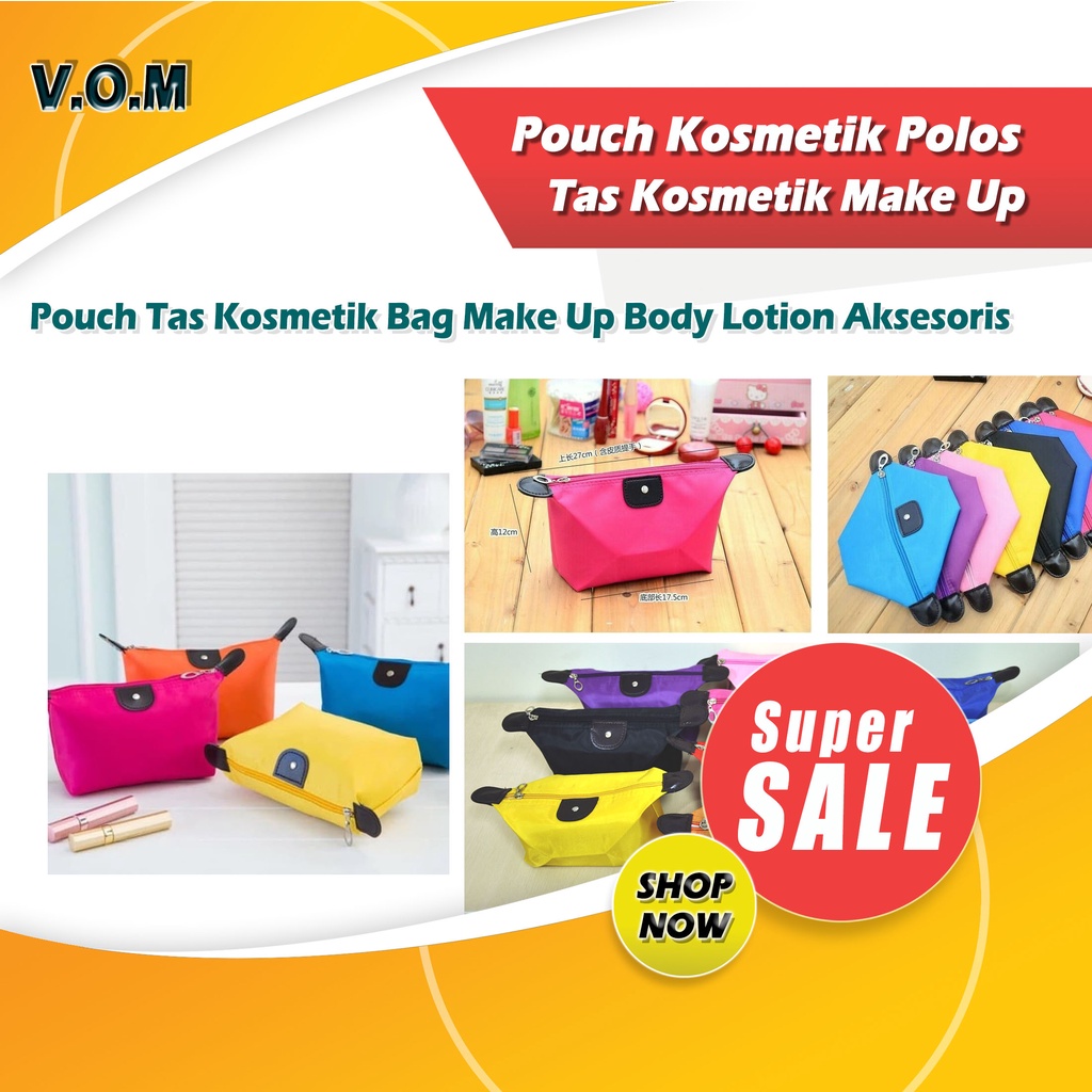 Vom 0410 Pouch Kosmetik Polos / Tas Kosmetik Make Up / Dompet Kosmetik