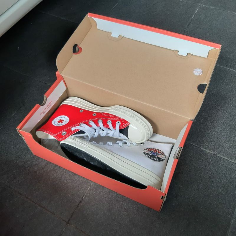 SALE CONVERSE 70S HI LOGO PLAY WHITE UNIVERSITY