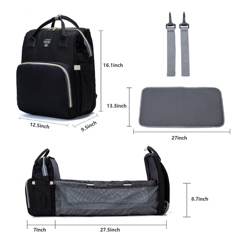 MARKAS MS1425 Tas Perlengkapan Bayi Multifungsi 2in1 Kasur Tidur Tas Ransel Diaper Bag