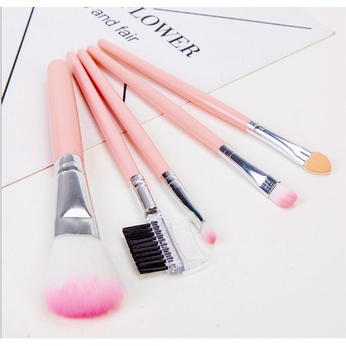 brush make up set / kuas make up 5in1 / brush kuas makeup set 5in1