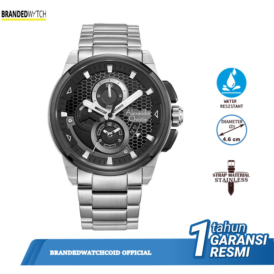 Alexandre Christie/ Alexander AC 6618 Jam Tangan Pria Original Diameter 4,6 cm