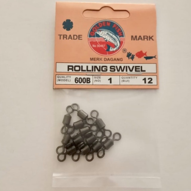 Rolling Swivel Kili Kili Pancing 600B Size 1 Golden Fish