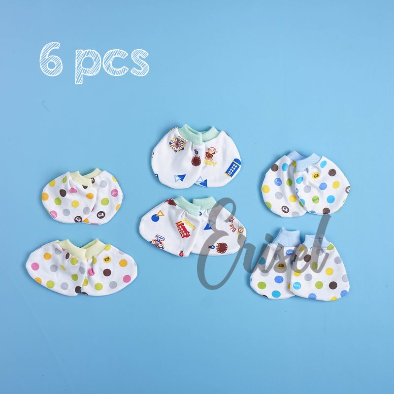 6PCS SARUNG TANGAN+KAKI BAYI BARU LAHIR
