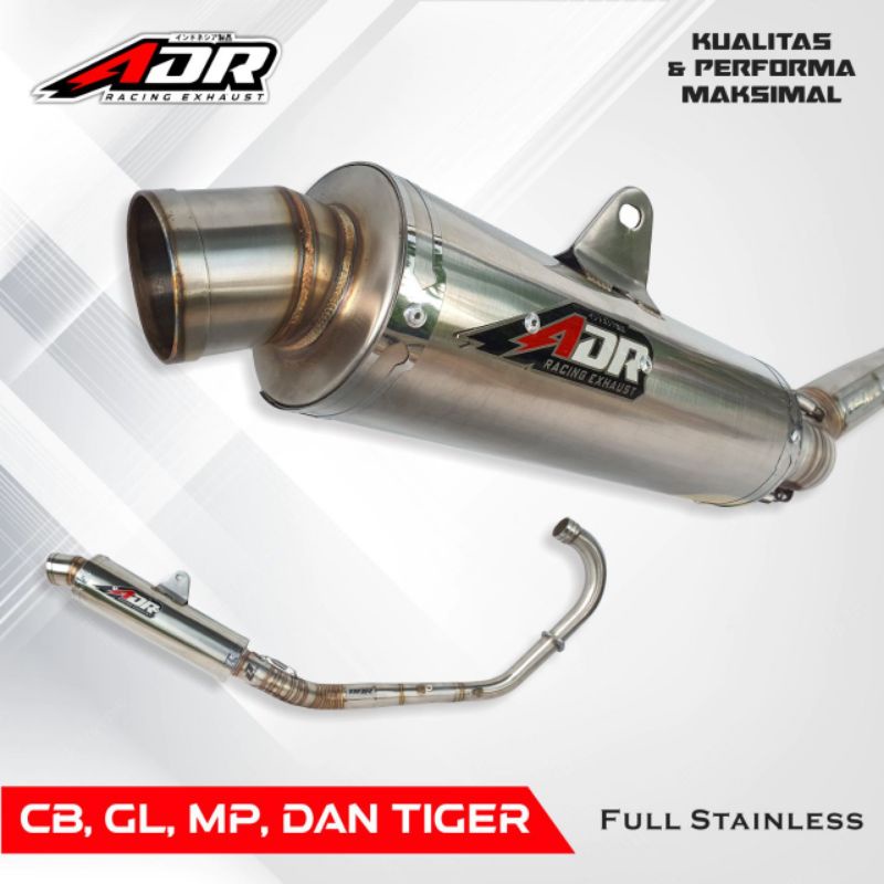 Knalpot ORIGINAL ADR RACING UNTUK Motor CB/GL/MP&TIGER Model BULAT BIASA P28