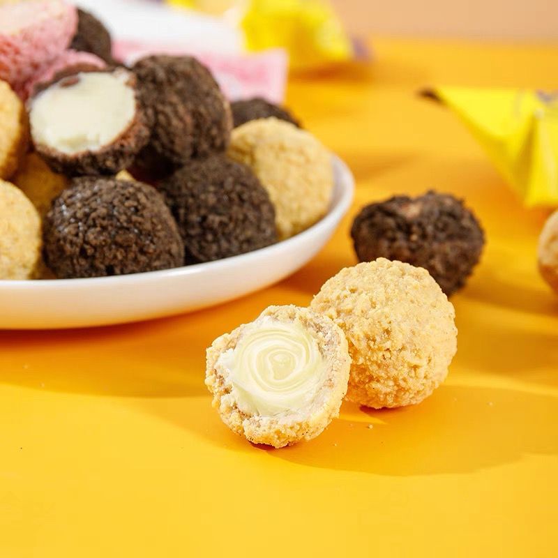 [ 1PCS] Fried Cookie Ball CHOCO LAVA MINI China - Biskuit Cookie Coklat, Sakura, Cheese &amp; Coconut 爆浆曲奇小丸子