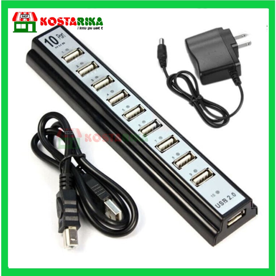 HUB USB 10 port + adaptor power DC 5V