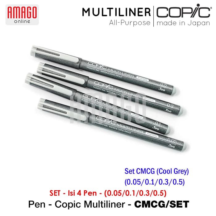 COPIC MULTILINER - COOL GREY - (4 PCS/SET) - CMCG/SET
