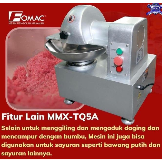 Mesin Pengaduk Adonan Daging Bakso Bowl Cutter Mmx-Tq5A Fomac