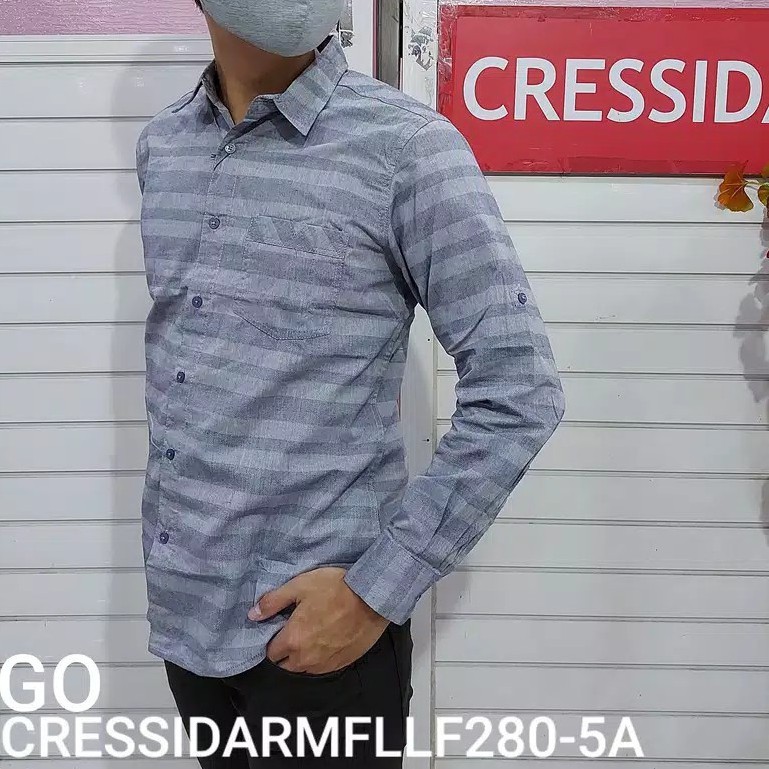 gos  CRESSIDA KEMEJA PRIA SLIMFIT Kemeja Casual Kemeja Lengan Panjang