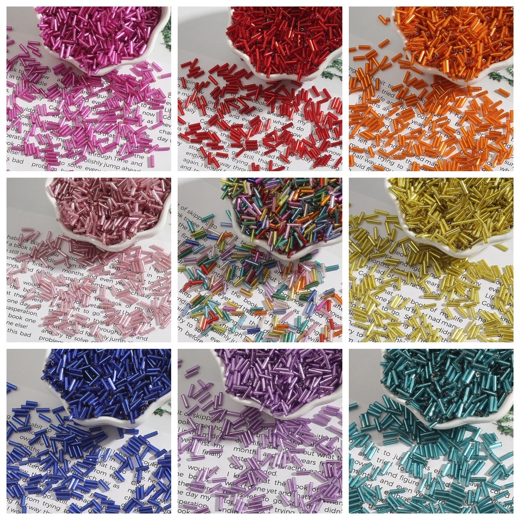 300 pcs/lot 2x7mm Austria Kristal Tabung Manik-manik Kaca Spacer Manik-manik Biji Untuk Membuat Perhiasan DIY Kalung Gelang