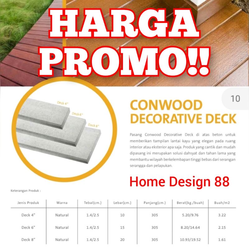 Conwood Deck 4" 6" 8" conwood lantai decking