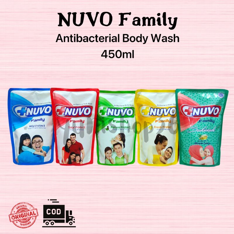Nuvo Body Wash Sabun Cair Sakinah, Nature Protect, Mild Protect, Total Protect Nuvo 450ml