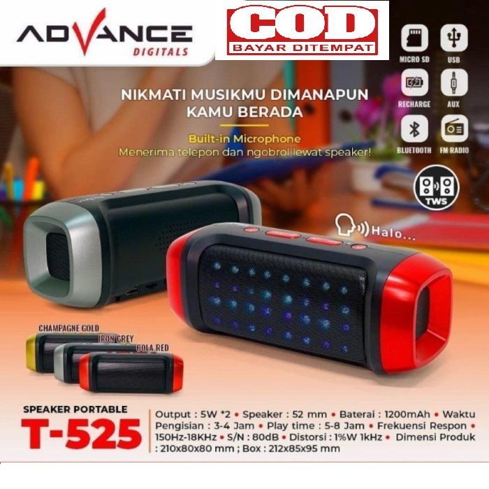 Speaker ADVANCE T 525/Speaker Portable Mini/Speaker Musik Box T-525