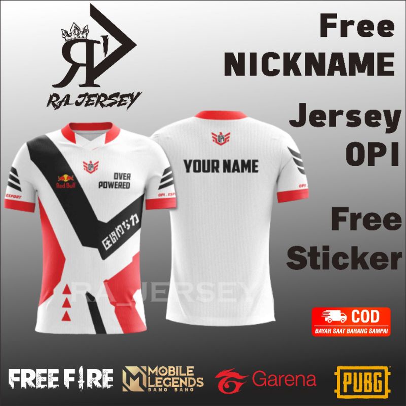 Jual Jersey OPI Esport Warna Putih Free Nickname Shopee Indonesia