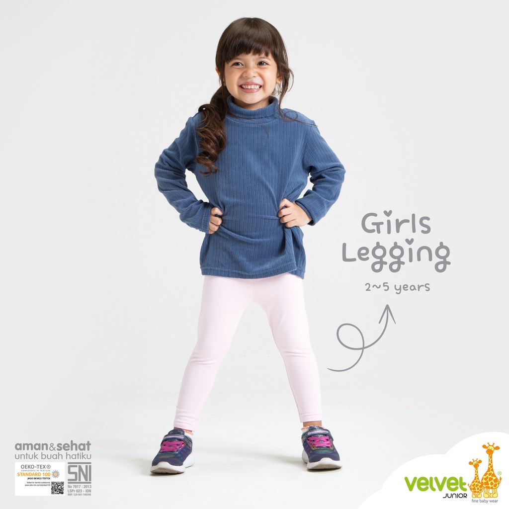 Velvet Junior Legging Anak - Girls Legging Solid Peachy Pink