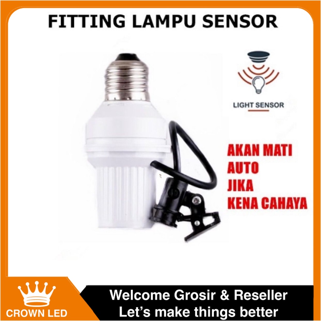 Fitting Lampu E27 Sensor Cahaya Otomatis Menyala Saat Gelap Dan Mati Saat Terang