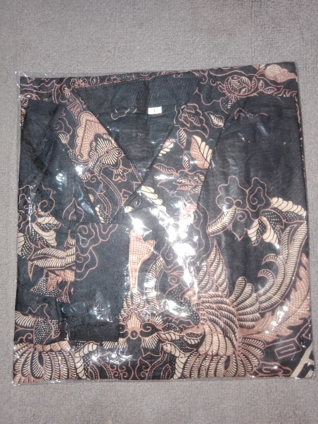 Kemeja Batik Pria Lengan Panjang Size M L Xl Xxl  Bswart Batik Hrb026 Kenongo Hem Panjang Padi