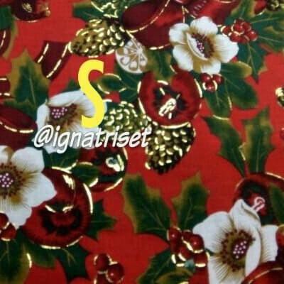 ☄ Kain katun motif Natal ☈