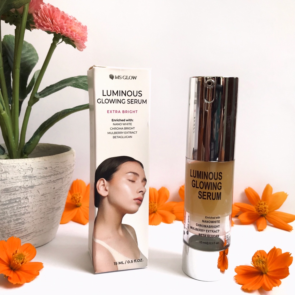 MS Glow Luminous Glowing Serum GIRLSNEED77 Essence yang Dapat Memudarkan Flek Hitam Di Wajah