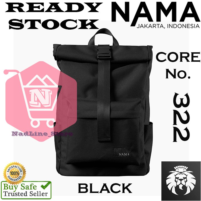 Back Pack By NAMA Studios Core No. 322 ROLL TOP - TAS RANSEL ANTI AIR READY STOCK - BLACK -