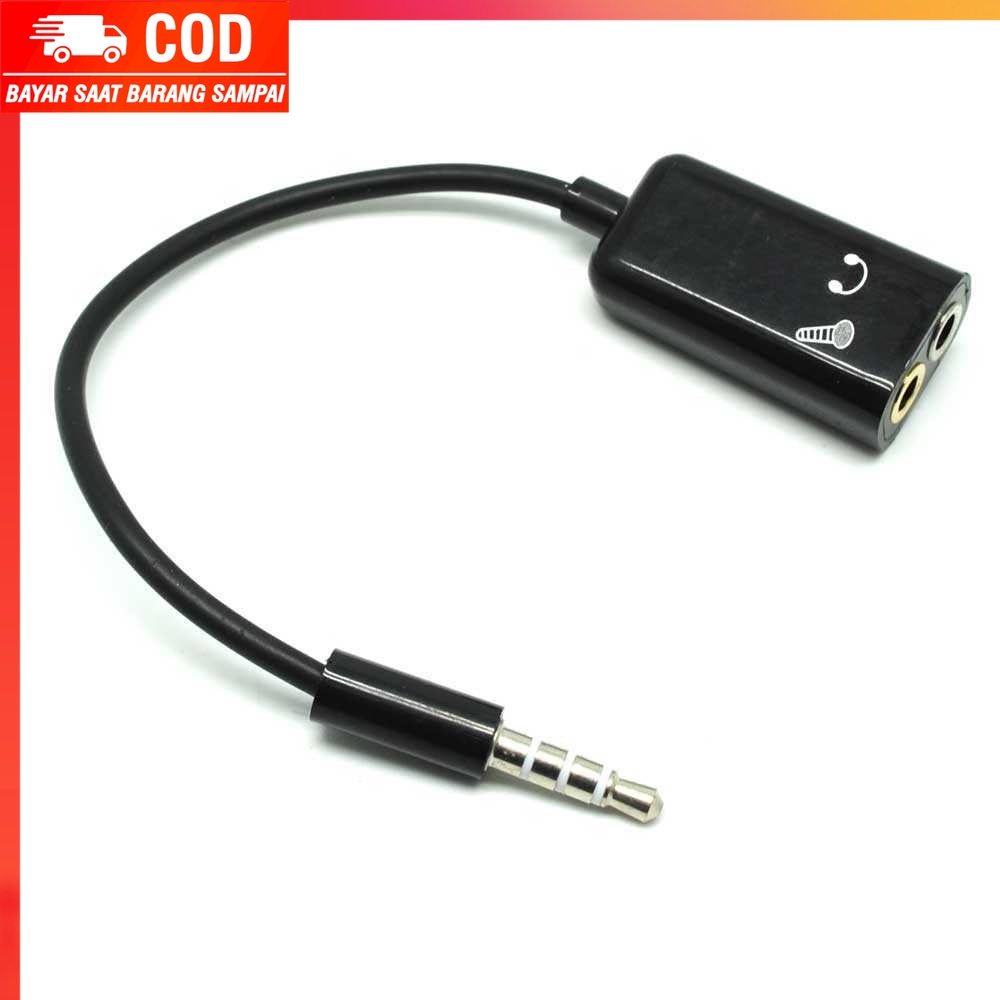 (100% BARANG ORI) Microphone Headphone Audio Splitter 3.5mm ke 2 x 3.5mm - FA29735