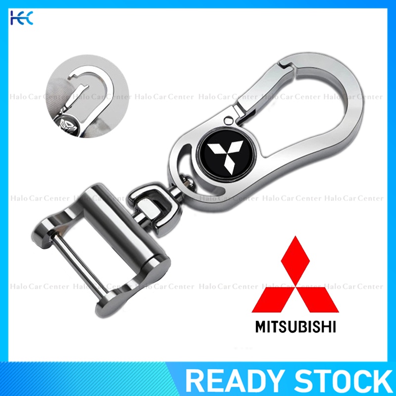 Gantungan Kunci Mobil Desain Logo Motor Mitsubishi Bahan Alloy Metal