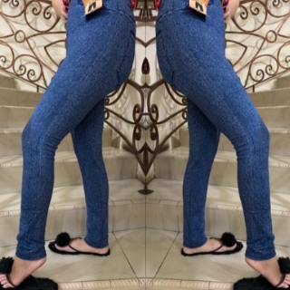 [Legging stret import RO]Celana wanita stret blue/hitam