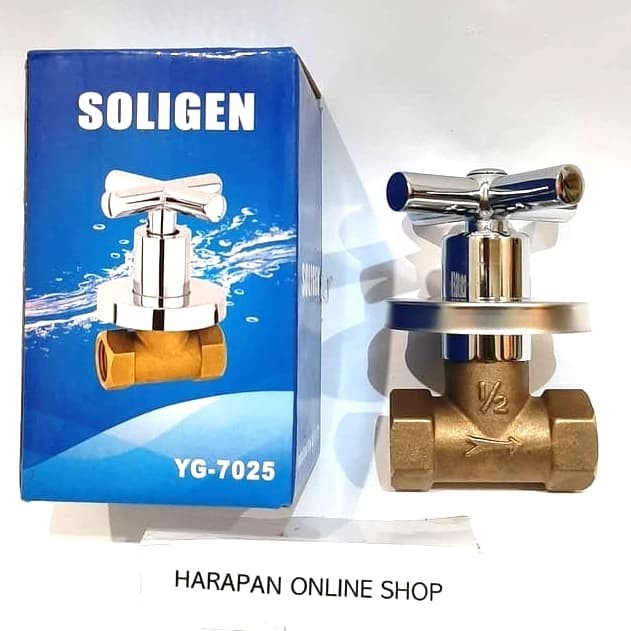 STOP KRAN TANAM KUNINGAN 1/2" SOLIGEN / SHOWER TANAM / STOP KERAN
