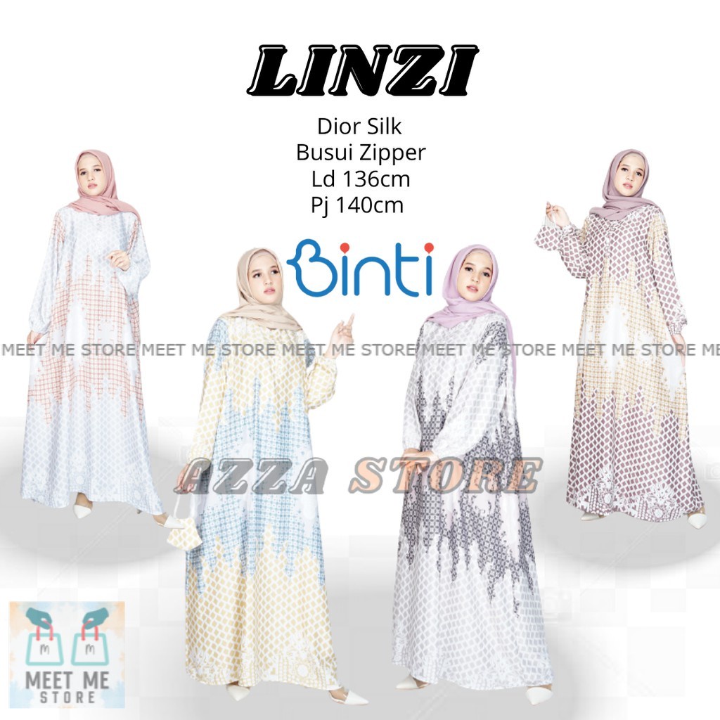 [BEST SELLER] LINZI maxi dress ld 136 gamis busui big size mat dior silk ori binti