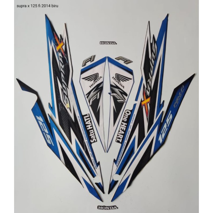 striping motor Honda Supra X 125 FI 2014 warna biru
