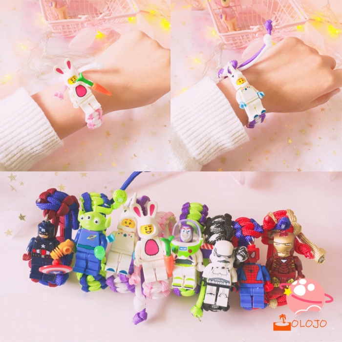 OLOJO Tali Tangan Anyaman Gelang Pria Dan Wanita Lego Gelang Bata Hadiah Pasangan Mahasiswa