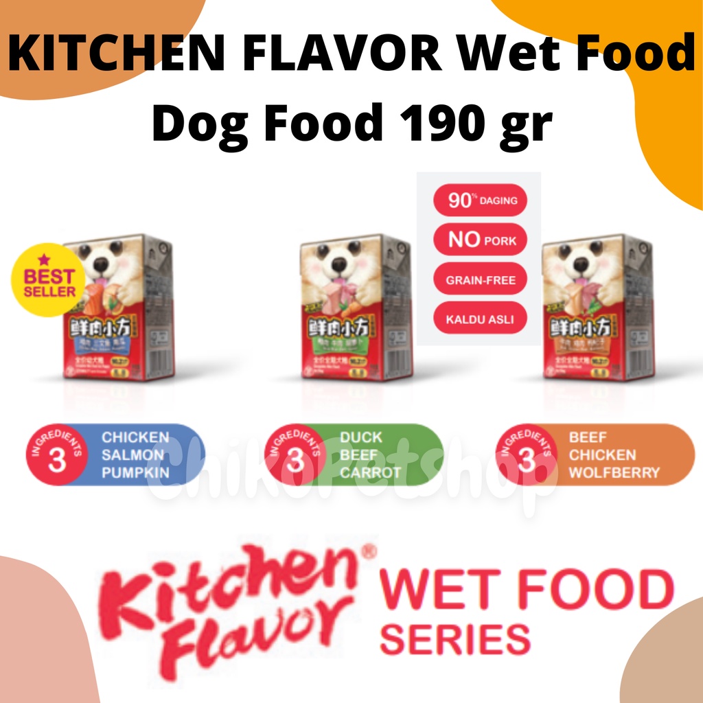 Makanan Anjing Wet Food Kitchen Flavor Dog 190 gr | KF Wet Food 190gr