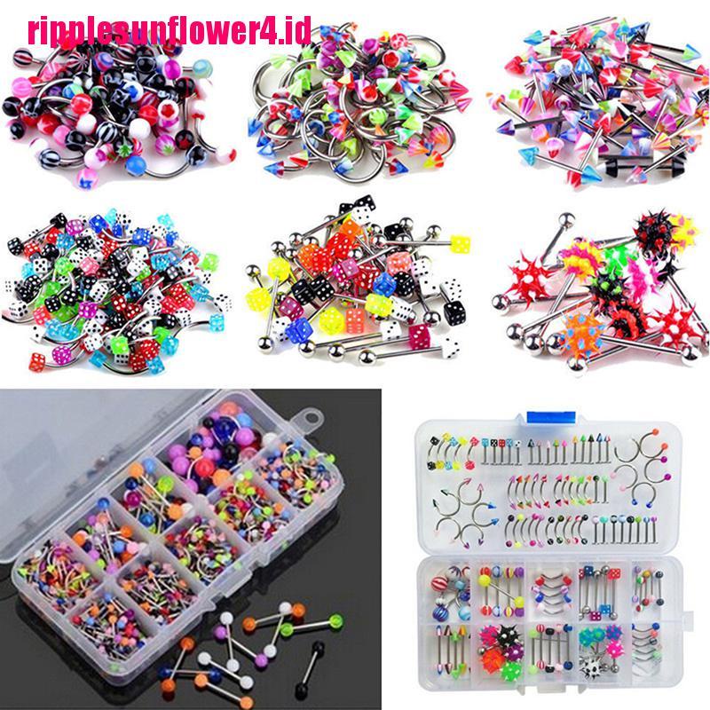 60pcs Anting Tindik Lidah / Bibir / Tubuh Bentuk Barbel