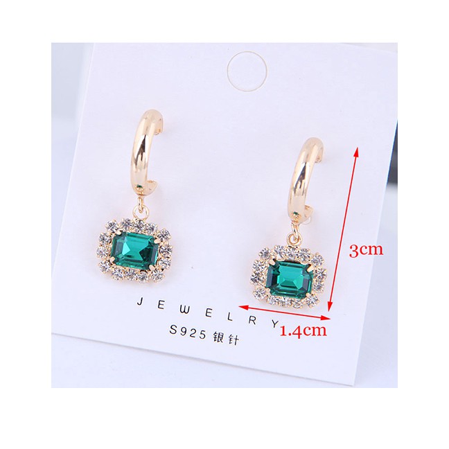LRC Anting Tusuk Fashion Blue 925 Silver Needle Gemstone Stud Earrings A59438