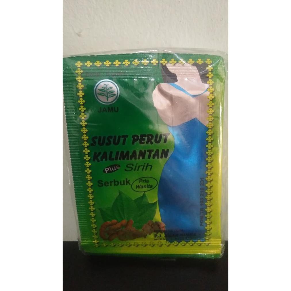 Original Jamu Susut Perut Kalimantan Plus Sirih Serbuk 1 Pack 10 Sachet