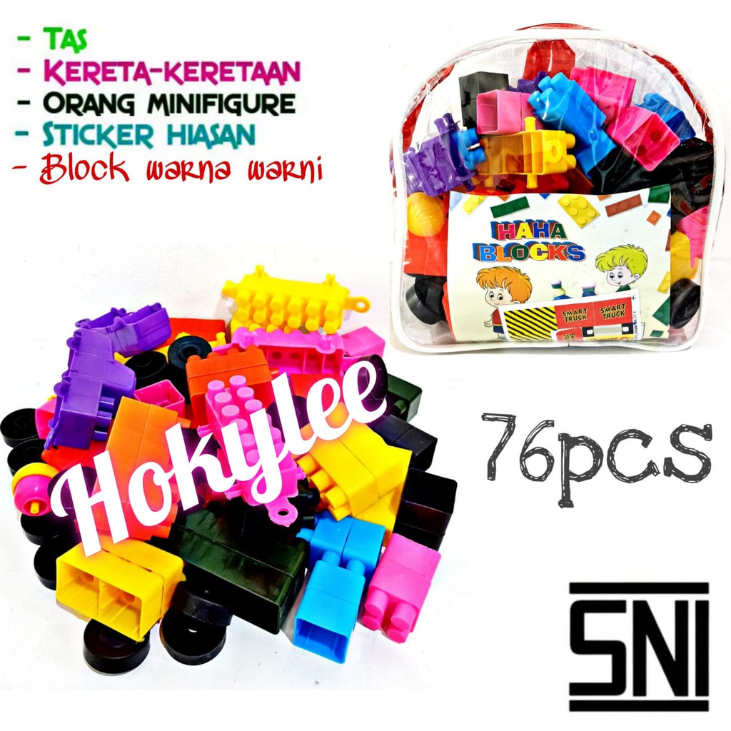 MAINAN BLOCK LEGO BLOCKS TAS HAHA ISI 76PCS MURAH