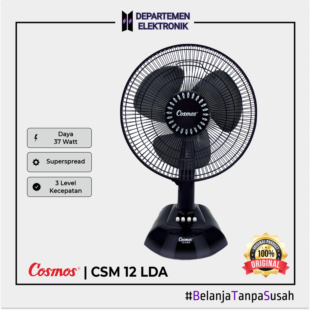 Cosmos 12 LDA – Desk Fan 12 inch / Kipas Angin Meja MURAH BANGET / GARANSI RESMI