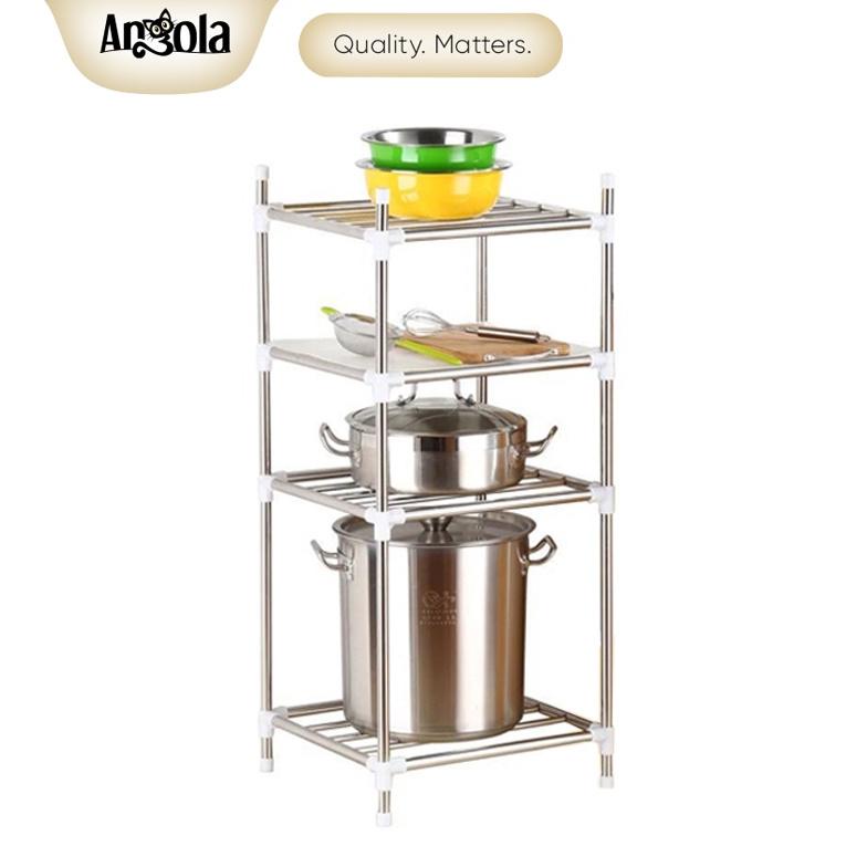Angola Rak Dapur E15/E26 Rak Kamar Mandi Tempat Panci Rak Penyimpanan Rak Peralatan Dapur Bertingkat