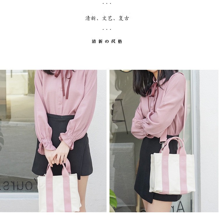 TB-28 tas selempang kotak canvas kanvas kampus wanita bag import korea jepang high quality