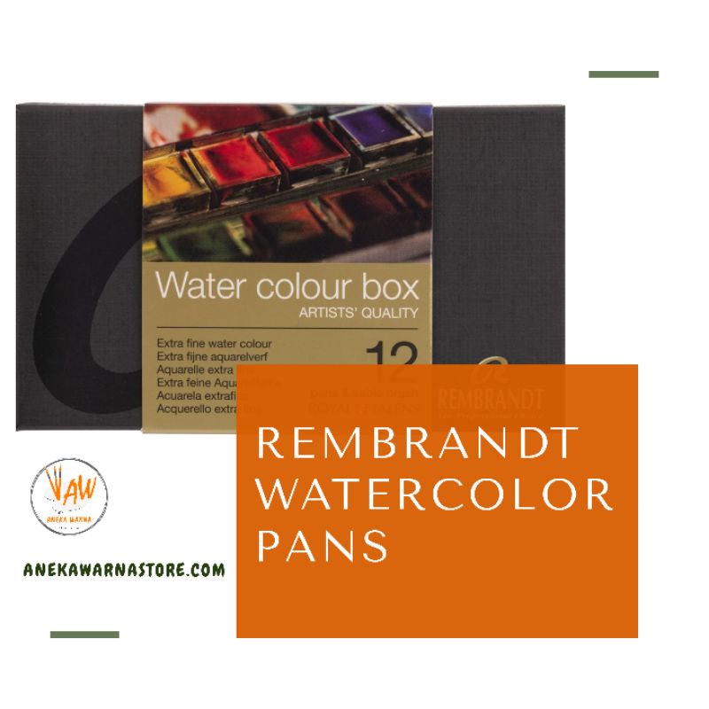 

Rembrandt Watercolor Half Pans 12 Colors (Metal Tin)