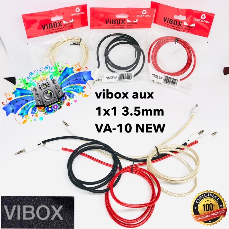 PROMO KABEL AUX VA10 NEW 3.5MM 1x1 VIBOX ORIGINAL HD SOUND FOR MUSIC BOX &amp; SPEAKER MULTY MEDIA